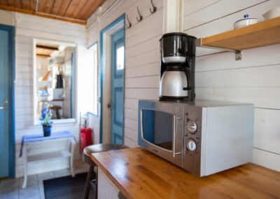 The kitchen in the large cottage has everything you need.