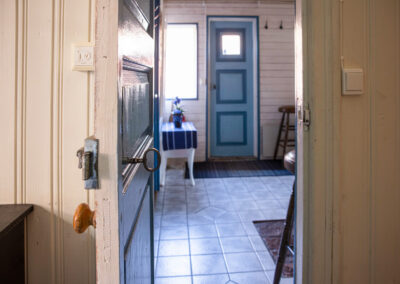 The backdoor in the large cottage.