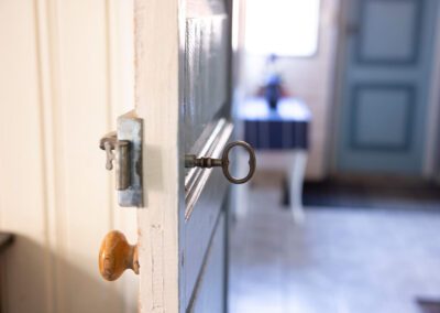 The backdoor in the large cottage.